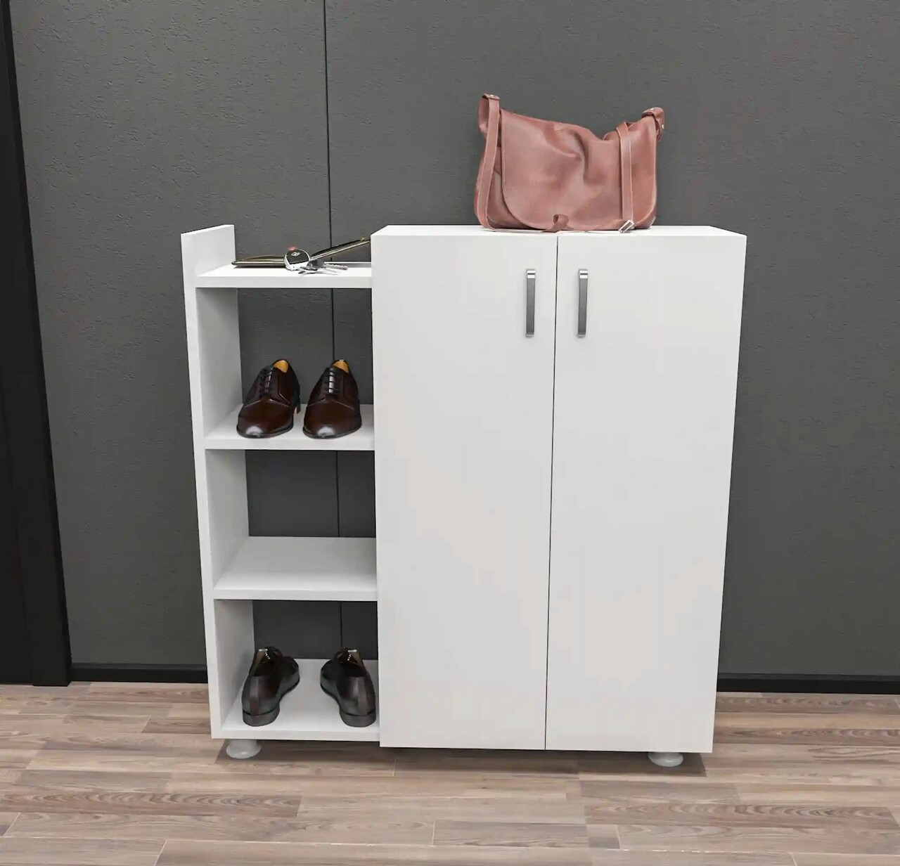 Pantofar Asus, Mobert, 90x30x90 cm, alb - imagine 5